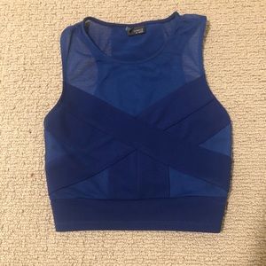 UO Sparkle & fade small blue crop top design